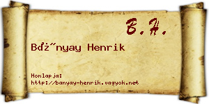 Bányay Henrik névjegykártya